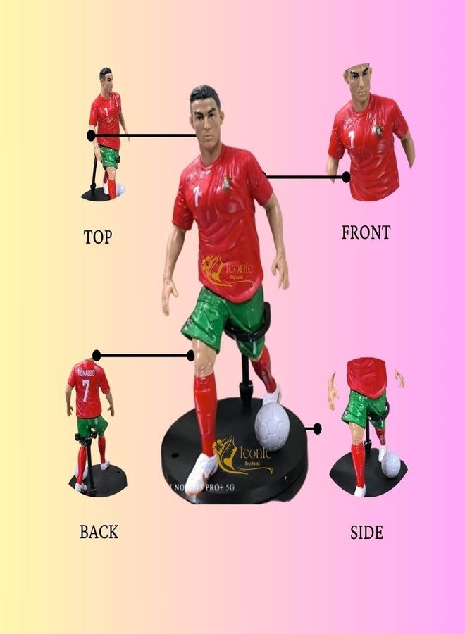 Iconic Keychains سلسلة مفاتيح مميزة لكريستيانو رونالدو، لاعب منتخب البرتغال، إصدار خاص لهواة الجمع، مجسم/لعبة حركة، بحجم 7 بوصات - Image 2